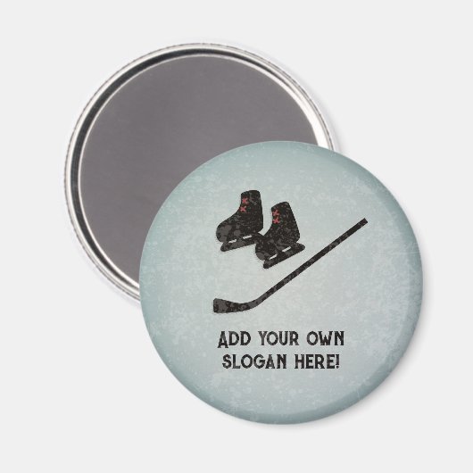 アイステクスチャ上のホッケーチーム – チーム用のカスタム文字 マグネット (正面/裏面)