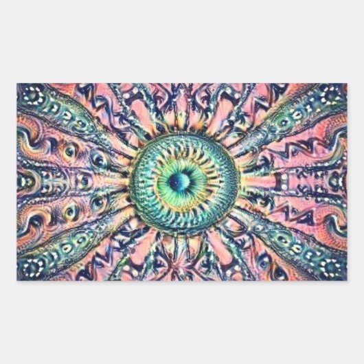 アイステッサイケデリックカー 長方形シール (正面)