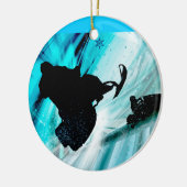 アイストレイルでのスノーモービル セラミックオーナメント (左)