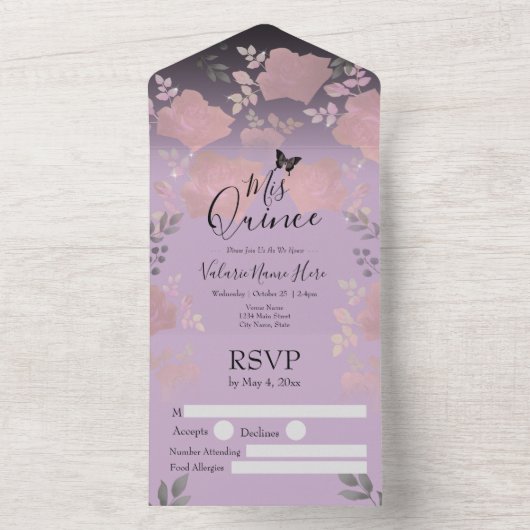 アイスバラピンクフローラキンセアニェラオールインワンインヴィータ オールインワン招待状 (内側)