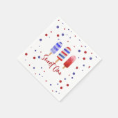アイスバーのSweet One 赤 白 青 1歳の誕生日 スタンダードカクテルナプキン (角)