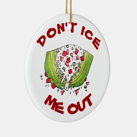 アイスバーグのレタスおもしろいクウェッジサラダを氷解しない セラミックオーナメント (右)