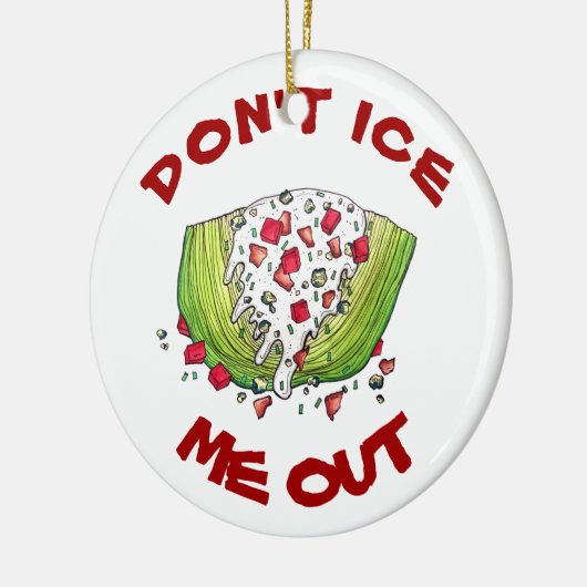 アイスバーグのレタスおもしろいクウェッジサラダを氷解しない セラミックオーナメント (左)