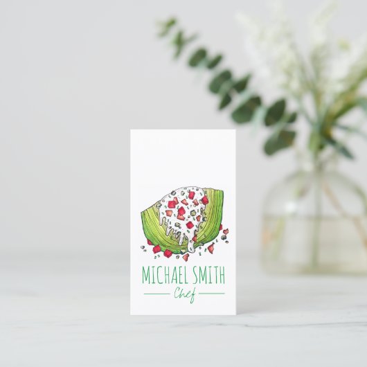 アイスバーグレタスくさびサラダ食品仕出しシェフ 名刺 (スタンド正面)