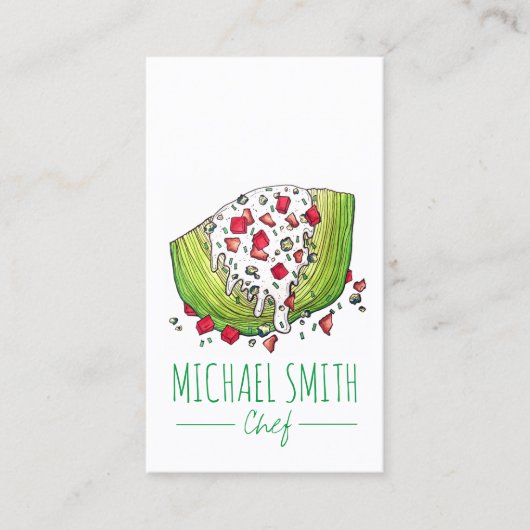 アイスバーグレタスくさびサラダ食品仕出しシェフ 名刺 (正面)