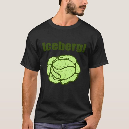 アイスバーグレタス警告ヘッドのベジタリアンジョーク Tシャツ (正面)