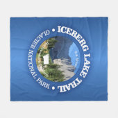 アイスバーグ湖畔(rd) フリースブランケット (正面(横))