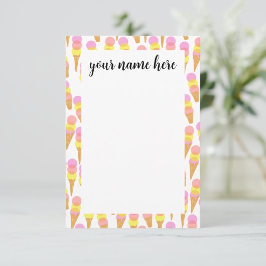 アイスパーソナライズされたクリームキッズありがとうNotecards サンキューカード (スタンド正面)