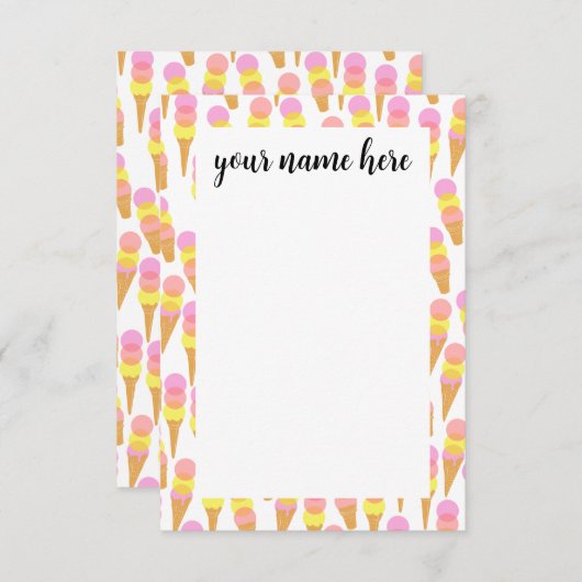 アイスパーソナライズされたクリームキッズありがとうNotecards サンキューカード (正面/裏面)