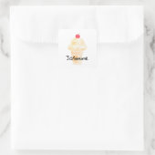 アイスパーソナライズされたクリームコーンステッカー スクエアシール (バッグ)