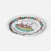 アイスパーソナライズされたクリームバースデーパーティー ペーパープレート (アングル)