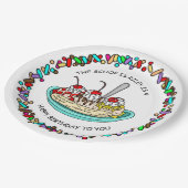 アイスパーソナライズされたクリームバースデーパーティー ペーパープレート (アングル)