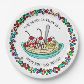 アイスパーソナライズされたクリームバースデーパーティー ペーパープレート (正面)