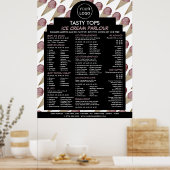 アイスパーソナライズされたクリームパーラーメニュー ポスター (キッチン)