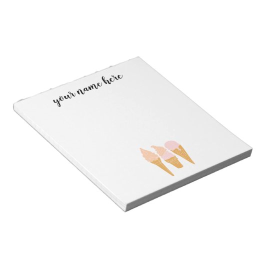 アイスパーソナライズされたクリームメモ帳 ノートパッド (アングル)