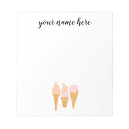 アイスパーソナライズされたクリームメモ帳 ノートパッド
