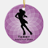 アイスパーソナライズされたスケートで滑るオーナメント セラミックオーナメント (正面)