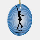 アイスパーソナライズされたスケートで滑るオーナメント セラミックオーナメント (右)