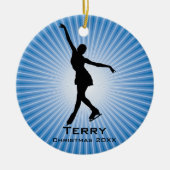 アイスパーソナライズされたスケートで滑るオーナメント セラミックオーナメント (正面)