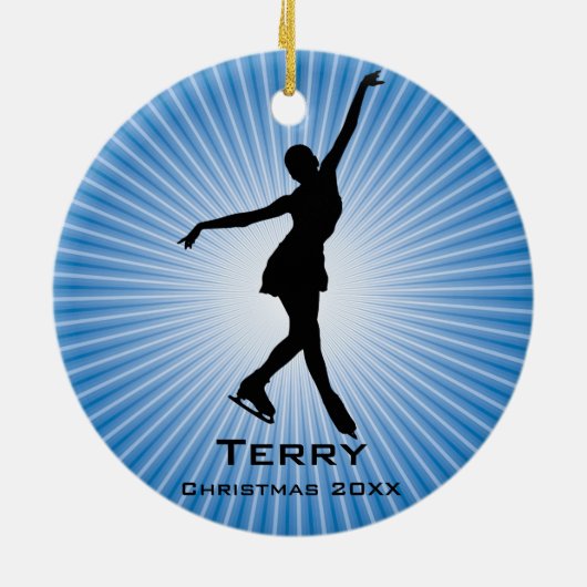 アイスパーソナライズされたスケートで滑るオーナメント セラミックオーナメント (裏面)