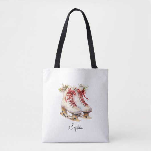アイスパーソナライズされたスケートで滑るトートバッグ名前をカスタムする トートバッグ (正面)