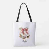 アイスパーソナライズされたスケートで滑るトートバッグ名前をカスタムする トートバッグ (裏面)