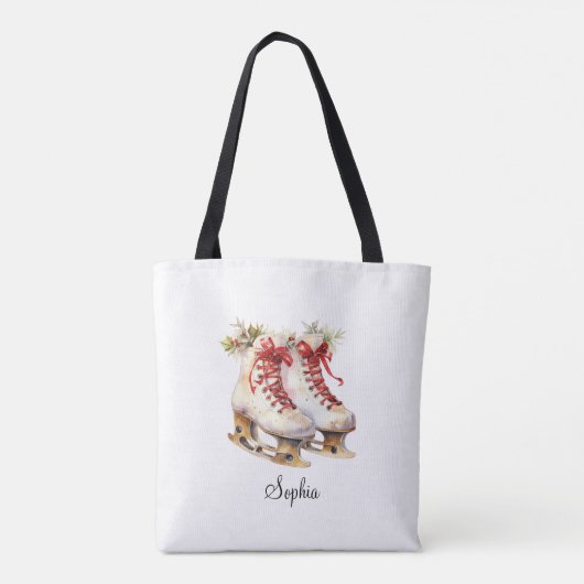アイスパーソナライズされたスケートで滑るトートバッグ名前をカスタムする トートバッグ (裏面)