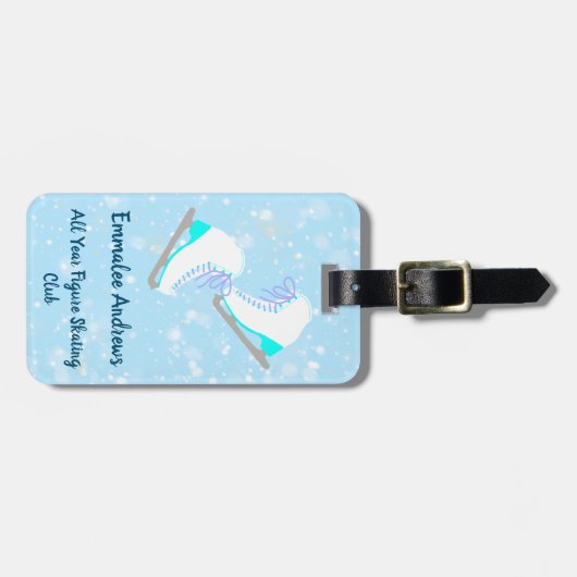 アイスパーソナライズされたスケートで滑るブルースケートで滑るクラブ/アドレス ラゲッジタグ (正面横)