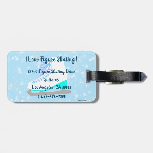 アイスパーソナライズされたスケートで滑るブルースケートで滑るクラブ/アドレス ラゲッジタグ (裏面横)