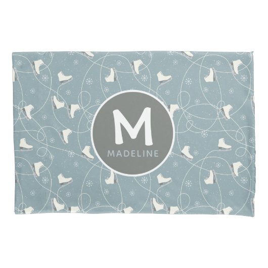 アイスパーソナライズされたスケートパターン 枕カバー (正面)