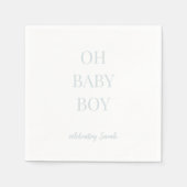 アイスパーソナライズされたブルーオ男の赤ちゃんシャワーナプキンズ スタンダードカクテルナプキン (正面)