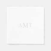 アイスパーソナライズされたブルーモノグラム結婚のナプキン スタンダードカクテルナプキン (正面)