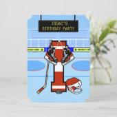 アイスパーソナライズされたホッケーのイニシャル文字 招待状 (スタンド正面)