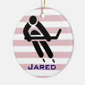 アイスパーソナライズされたホッケーオーナメント セラミックオーナメント (左)