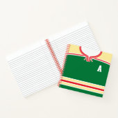 アイスパーソナライズされたホッケーグリーンジャージーテンプレート ノートブック (内部)