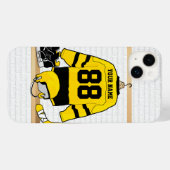 アイスパーソナライズされたホッケージャージー(黄・黒) Case-Mate iPhoneケース (裏面 (横))