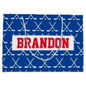 アイスパーソナライズされたホッケースティックパターン抱き枕 ラージペーパーバッグ (裏面)