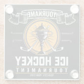 アイスパーソナライズされたホッケートロフィー選手チームゲーム ガラスコースター (裏面)