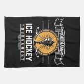 アイスパーソナライズされたホッケートロフィー選手チームゲーム キッチンタオル (横)