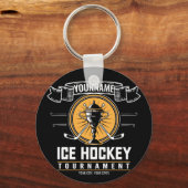 アイスパーソナライズされたホッケートロフィー選手チームゲーム キーホルダー (正面)