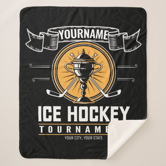 アイスパーソナライズされたホッケートロフィー選手チームゲーム シェルパブランケット (正面)