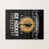 アイスパーソナライズされたホッケートロフィー選手チームゲーム ジグソーパズル (横)