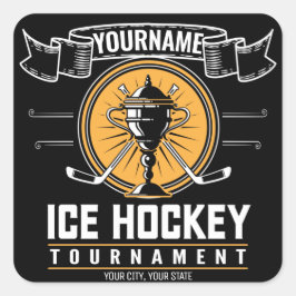 アイスパーソナライズされたホッケートロフィー選手チームゲーム スクエアシール