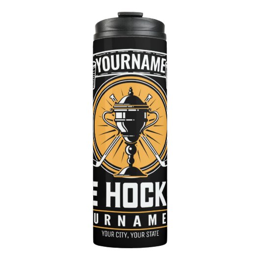 アイスパーソナライズされたホッケートロフィー選手チームゲーム タンブラー (正面)