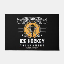 アイスパーソナライズされたホッケートロフィー選手チームゲーム ドアマット