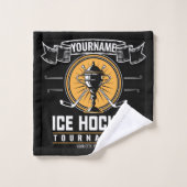 アイスパーソナライズされたホッケートロフィー選手チームゲーム バスタオルセット (ウォッシュタオル)