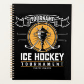 アイスパーソナライズされたホッケートロフィー選手チームゲーム プランナー手帳 (正面)
