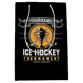 アイスパーソナライズされたホッケートロフィー選手チームゲーム ミディアムペーパーバッグ