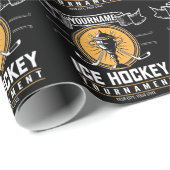 アイスパーソナライズされたホッケートロフィー選手チームゲーム ラッピングペーパー (ロールコーナー)