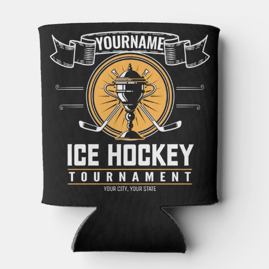 アイスパーソナライズされたホッケートロフィー選手チームゲーム 缶クーラー (裏面)